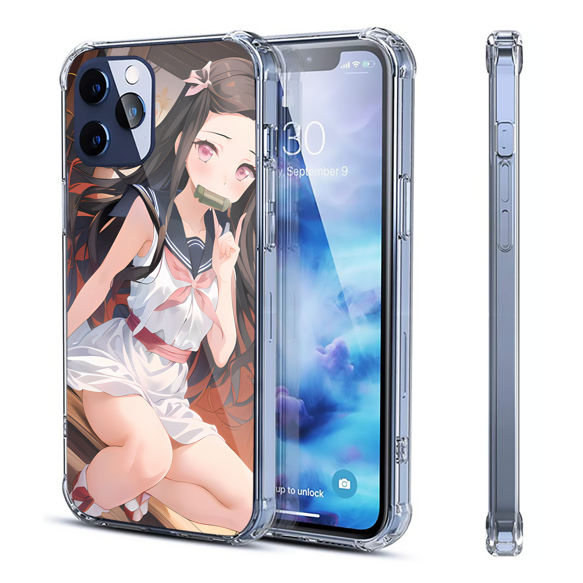 （画像用） 鬼滅の刃（きめつのやいば）竈門 禰󠄀豆子／かまど ねずこ Kamado Nezuko 【iPhone 12シリーズ対応】透明スマホケース（クリアソフトケース）